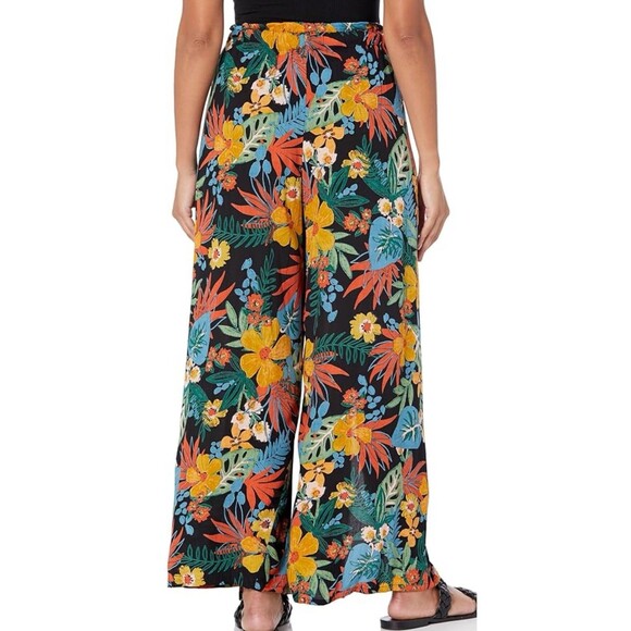 Angie Women’s Lightweight Wide Leg Floral Boho Pull On Large Slit Tropical - Picture 2 of 9